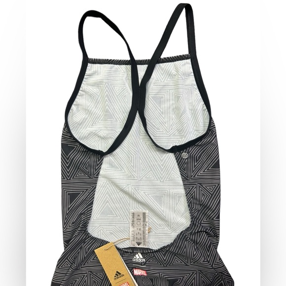 ADIDAS MARVEL Black Panther girls XL athletic cross back training swimsuit NWT - Picture 10 of 10